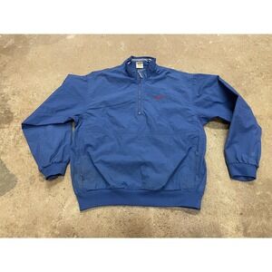 Vintage Nike Jacket Mens Medium Blue Half Zip Windbreaker Pullover Swoosh 90s